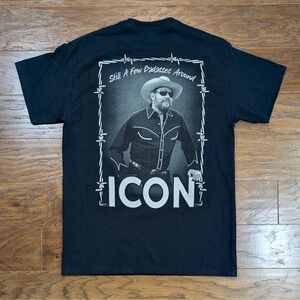 Hank Williams Jr. Icon Graphic T Shirt Mens Medium 19.5x27.5 Band Tee